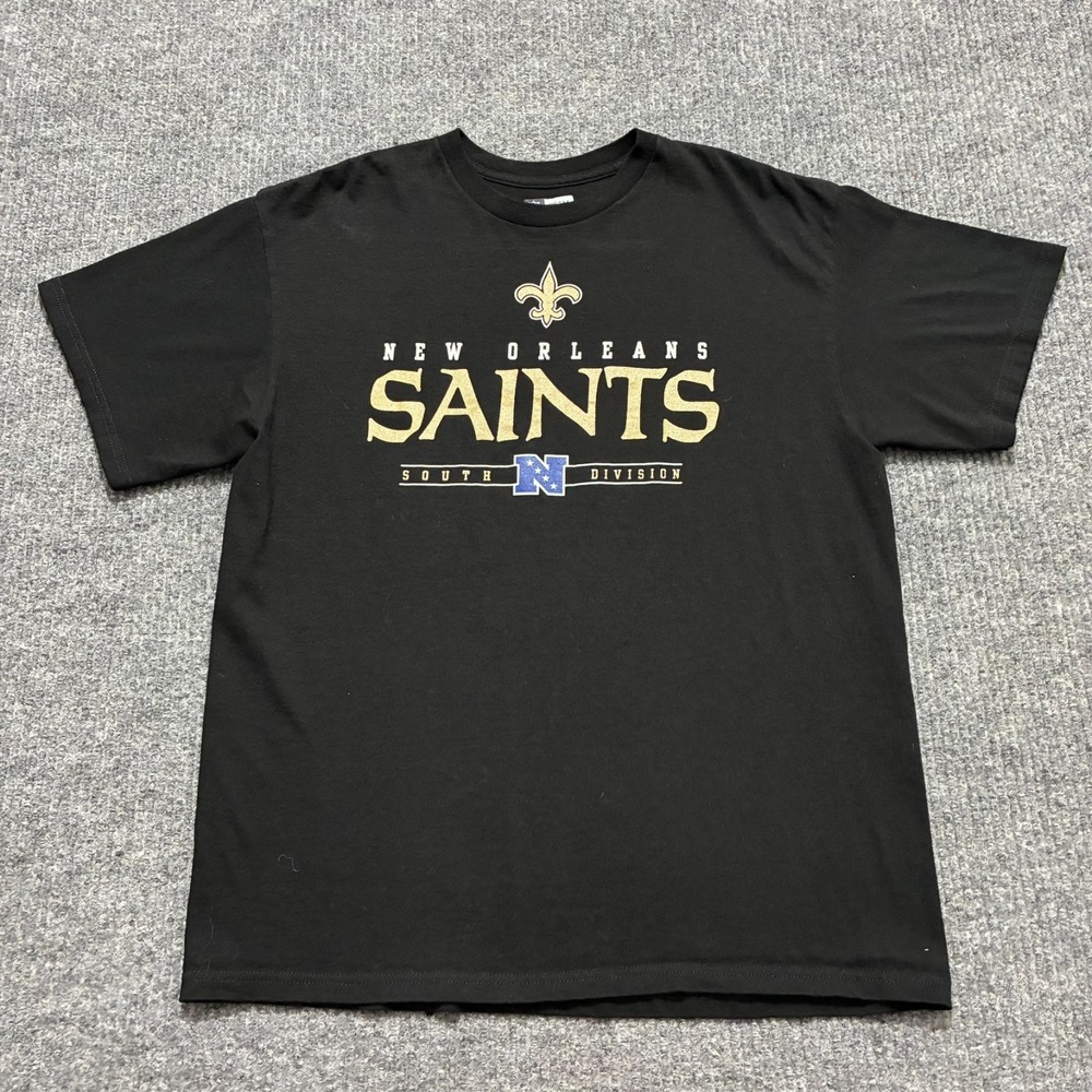New Orleans Saints South‎ Division NFL Team Apparel Shirt L Black Short Sleeve